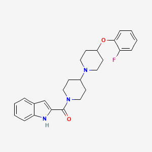 molecular formula C25H28FN3O2 B2661611 (4-(2-fluorophenoxy)-[1,4'-bipiperidin]-1'-yl)(1H-indol-2-yl)methanone CAS No. 1704533-76-5