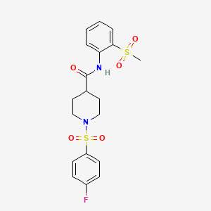1-((4-fluorophenyl)sulfonyl)-N-(2-(methylsulfonyl)phenyl)piperidine-4-carboxamide