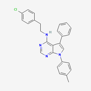 molecular formula C27H23ClN4 B2661619 N-[2-(4-chlorophenyl)ethyl]-7-(4-methylphenyl)-5-phenyl-7H-pyrrolo[2,3-d]pyrimidin-4-amine CAS No. 477233-10-6