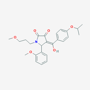 molecular formula C25H29NO6 B266162 3-hydroxy-4-(4-isopropoxybenzoyl)-5-(2-methoxyphenyl)-1-(3-methoxypropyl)-1,5-dihydro-2H-pyrrol-2-one 