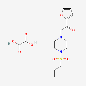 molecular formula C15H22N2O8S B2661620 1-(呋喃-2-基)-2-(4-(丙基磺酰基)哌嗪-1-基)乙酮草酸盐 CAS No. 1351602-12-4