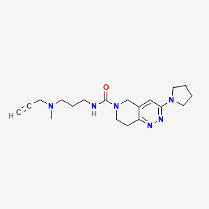 molecular formula C19H28N6O B2661621 N-[3-[Methyl(prop-2-ynyl)amino]propyl]-3-pyrrolidin-1-yl-7,8-dihydro-5H-pyrido[4,3-c]pyridazine-6-carboxamide CAS No. 2223902-81-4