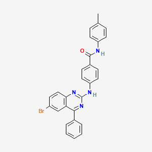 molecular formula C28H21BrN4O B2661624 4-[(6-溴-4-苯基喹唑啉-2-基)氨基]-N-(4-甲基苯基)苯甲酰胺 CAS No. 361160-50-1