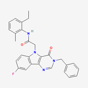 2-(3-benzyl-8-fluoro-4-oxo-3H-pyrimido[5,4-b]indol-5(4H)-yl)-N-(2-ethyl-6-methylphenyl)acetamide