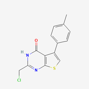 molecular formula C14H11ClN2OS B2661637 2-(氯甲基)-5-(4-甲基苯基)-3H,4H-噻吩[2,3-d]嘧啶-4-酮 CAS No. 571155-99-2