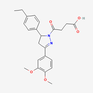4-[3-(3,4-dimethoxyphenyl)-5-(4-ethylphenyl)-4,5-dihydro-1H-pyrazol-1-yl]-4-oxobutanoic acid