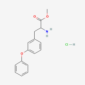 molecular formula C16H18ClNO3 B2661641 Methyl 2-amino-3-(3-phenoxyphenyl)propanoate hydrochloride CAS No. 2155851-98-0