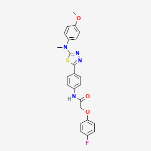2-(4-fluorophenoxy)-N-(4-(5-((4-methoxyphenyl)(methyl)amino)-1,3,4-thiadiazol-2-yl)phenyl)acetamide