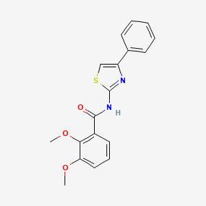 molecular formula C18H16N2O3S B2661664 2,3-二甲氧基-N-(4-苯基噻唑-2-基)苯甲酰胺 CAS No. 922604-08-8