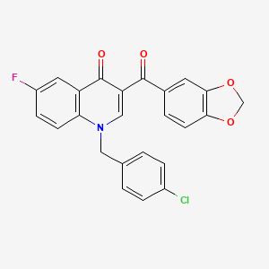 3-(2H-1,3-benzodioxole-5-carbonyl)-1-[(4-chlorophenyl)methyl]-6-fluoro-1,4-dihydroquinolin-4-one