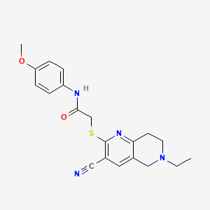 2-[(3-cyano-6-ethyl-7,8-dihydro-5H-1,6-naphthyridin-2-yl)sulfanyl]-N-(4-methoxyphenyl)acetamide
