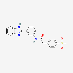 molecular formula C22H19N3O3S B2661692 N-(3-(1H-苯并[d]咪唑-2-基)苯基)-2-(4-(甲磺基)苯基)乙酰胺 CAS No. 941930-79-6