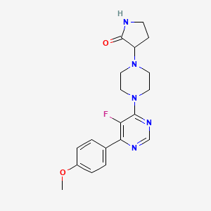 3-[4-[5-Fluoro-6-(4-methoxyphenyl)pyrimidin-4-yl]piperazin-1-yl]pyrrolidin-2-one