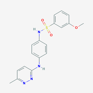 molecular formula C18H18N4O3S B2661695 3-methoxy-N-(4-((6-methylpyridazin-3-yl)amino)phenyl)benzenesulfonamide CAS No. 1170880-16-6