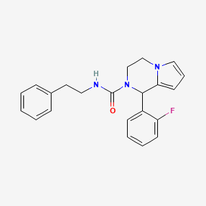 molecular formula C22H22FN3O B2661701 1-(2-fluorophenyl)-N-phenethyl-3,4-dihydropyrrolo[1,2-a]pyrazine-2(1H)-carboxamide CAS No. 899749-85-0