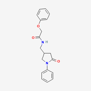 molecular formula C19H20N2O3 B2661704 N-((5-oxo-1-phenylpyrrolidin-3-yl)methyl)-2-phenoxyacetamide CAS No. 955219-52-0