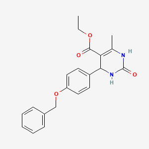 molecular formula C21H22N2O4 B2661707 乙酸 4-[4-(苄氧基)苯基]-6-甲基-2-氧代-1,2,3,4-四氢嘧啶-5-羧酸酯 CAS No. 294197-68-5