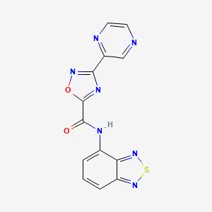 molecular formula C13H7N7O2S B2661708 N-(benzo[c][1,2,5]thiadiazol-4-yl)-3-(pyrazin-2-yl)-1,2,4-oxadiazole-5-carboxamide CAS No. 1219905-28-8