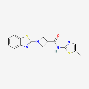 molecular formula C15H14N4OS2 B2661725 1-(苯并[d]噻唑-2-基)-N-(5-甲基噻唑-2-基)氮杂环丁烷-3-羧酰胺 CAS No. 1286699-36-2