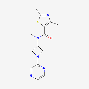 molecular formula C14H17N5OS B2661727 N,2,4-Trimethyl-N-(1-pyrazin-2-ylazetidin-3-yl)-1,3-thiazole-5-carboxamide CAS No. 2379975-09-2