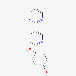 molecular formula C15H15N3O2 B2661728 4-Hydroxy-4-[5-(2-pyrimidinyl)-2-pyridyl]cyclohexanone CAS No. 857651-06-0
