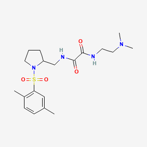 molecular formula C19H30N4O4S B2661729 N1-(2-(二甲基氨基)乙基)-N2-((1-((2,5-二甲基苯基)磺酰)吡咯啉-2-基)甲基)草酰胺 CAS No. 896284-90-5