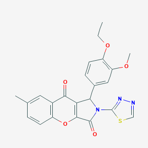 molecular formula C23H19N3O5S B266173 1-(4-Ethoxy-3-methoxyphenyl)-7-methyl-2-(1,3,4-thiadiazol-2-yl)-1,2-dihydrochromeno[2,3-c]pyrrole-3,9-dione 