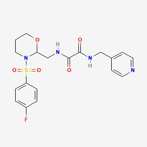 molecular formula C19H21FN4O5S B2661734 N1-((3-((4-fluorophenyl)sulfonyl)-1,3-oxazinan-2-yl)methyl)-N2-(pyridin-4-ylmethyl)oxalamide CAS No. 869071-65-8