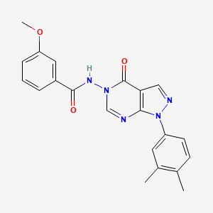 molecular formula C21H19N5O3 B2661744 N-(1-(3,4-dimethylphenyl)-4-oxo-1H-pyrazolo[3,4-d]pyrimidin-5(4H)-yl)-3-methoxybenzamide CAS No. 900008-76-6