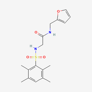 molecular formula C17H22N2O4S B2661746 N-(2-furylmethyl)-2-{[(2,3,5,6-tetramethylphenyl)sulfonyl]amino}acetamide CAS No. 690246-09-4