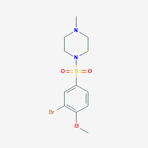 molecular formula C12H17BrN2O3S B2661750 1-((3-Bromo-4-methoxyphenyl)sulfonyl)-4-methylpiperazine CAS No. 215187-22-7
