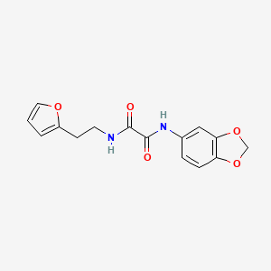 molecular formula C15H14N2O5 B2661756 N'-(1,3-benzodioxol-5-yl)-N-[2-(furan-2-yl)ethyl]oxamide CAS No. 899748-69-7