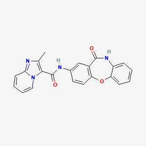 molecular formula C22H16N4O3 B2661761 2-methyl-N-(11-oxo-10,11-dihydrodibenzo[b,f][1,4]oxazepin-2-yl)imidazo[1,2-a]pyridine-3-carboxamide CAS No. 1211384-22-3