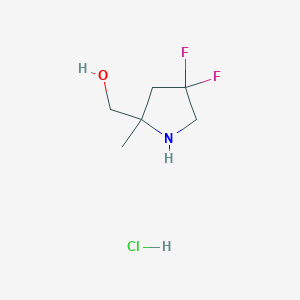 molecular formula C6H12ClF2NO B2661764 (4,4-Difluoro-2-methylpyrrolidin-2-yl)methanol hydrochloride CAS No. 1823319-70-5