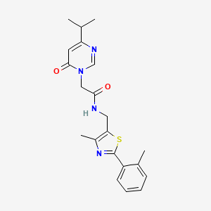 2-(4-isopropyl-6-oxopyrimidin-1(6H)-yl)-N-((4-methyl-2-(o-tolyl)thiazol-5-yl)methyl)acetamide