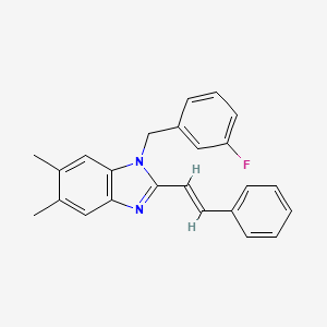 molecular formula C24H21FN2 B2661767 1-(3-氟苯甲基)-5,6-二甲基-2-苯乙烯-1H-1,3-苯并咪唑 CAS No. 321433-03-8