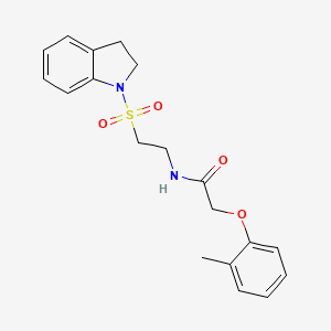 molecular formula C19H22N2O4S B2661768 N-(2-(indolin-1-ylsulfonyl)ethyl)-2-(o-tolyloxy)acetamide CAS No. 921999-61-3