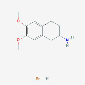 molecular formula C12H18BrNO2 B2661769 6,7-Dimethoxy-1,2,3,4-tetrahydronaphthalen-2-amine;hydrobromide CAS No. 40069-26-9