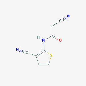 molecular formula C8H5N3OS B2661771 2-氰基-N-(3-氰基-2-噻吩基)乙酰胺 CAS No. 73227-83-5