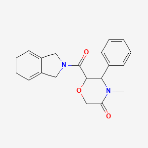 molecular formula C20H20N2O3 B2661772 6-(2,3-dihydro-1H-isoindole-2-carbonyl)-4-methyl-5-phenylmorpholin-3-one CAS No. 2319847-69-1