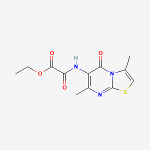 molecular formula C12H13N3O4S B2661774 ethyl 2-((3,7-dimethyl-5-oxo-5H-thiazolo[3,2-a]pyrimidin-6-yl)amino)-2-oxoacetate CAS No. 946305-38-0