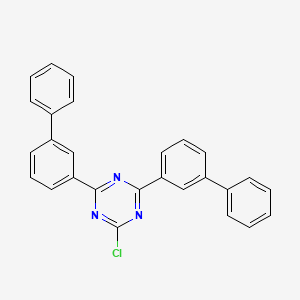 molecular formula C27H18ClN3 B2661776 2,4-Di([1,1'-biphenyl]-3-yl)-6-chloro-1,3,5-triazine CAS No. 1205748-61-3