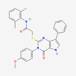molecular formula C29H26N4O3S B2661783 N-(2,6-dimethylphenyl)-2-{[3-(4-methoxyphenyl)-4-oxo-7-phenyl-4,5-dihydro-3H-pyrrolo[3,2-d]pyrimidin-2-yl]sulfanyl}acetamide CAS No. 1794829-27-8