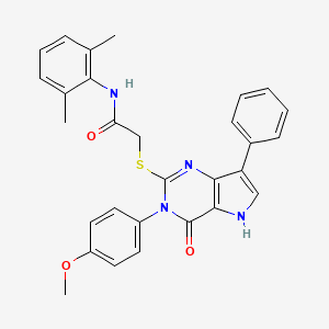 molecular formula C29H26N4O3S B2661783 N-(2,6-dimethylphenyl)-2-{[3-(4-methoxyphenyl)-4-oxo-7-phenyl-3H,4H,5H-pyrrolo[3,2-d]pyrimidin-2-yl]sulfanyl}acetamide CAS No. 1794829-27-8