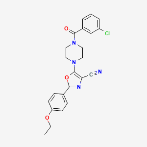 5-(4-(3-Chlorobenzoyl)piperazin-1-yl)-2-(4-ethoxyphenyl)oxazole-4-carbonitrile