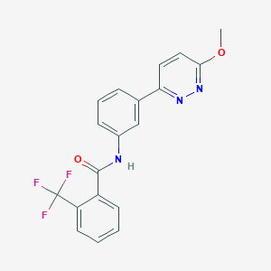 molecular formula C19H14F3N3O2 B2661791 N-(3-(6-甲氧吡啶-3-基)苯基)-2-(三氟甲基)苯甲酰胺 CAS No. 922589-69-3