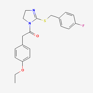 2-(4-ethoxyphenyl)-1-(2-((4-fluorobenzyl)thio)-4,5-dihydro-1H-imidazol-1-yl)ethanone