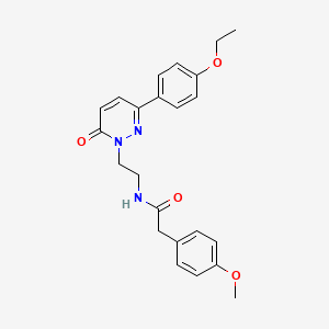 molecular formula C23H25N3O4 B2661804 N-(2-(3-(4-乙氧苯基)-6-氧代吡咯嗪-1(6H)-基)乙基)-2-(4-甲氧苯基)乙酰胺 CAS No. 921805-44-9