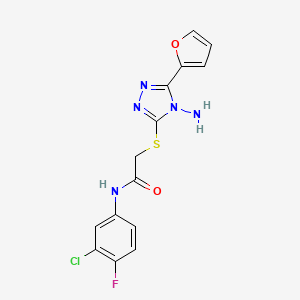 2-((4-amino-5-(furan-2-yl)-4H-1,2,4-triazol-3-yl)thio)-N-(3-chloro-4-fluorophenyl)acetamide