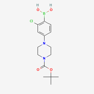 molecular formula C15H22BClN2O4 B2661814 (4-(4-(叔丁氧羰基)哌嗪-1-基)-2-氯苯基)硼酸 CAS No. 2377608-54-1